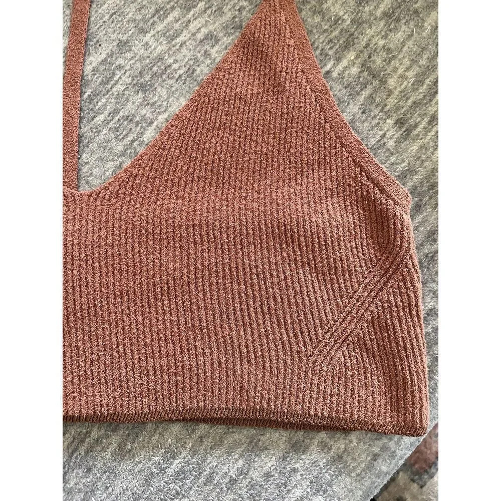 Rag & Bone NEW Soleil Crop Top Tank Size Xl Womens In Brown - Picture 4 of 8
